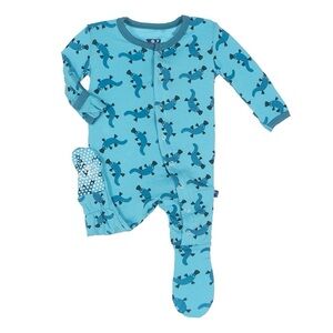 Kickee Pants Print Footie in Confetti Platypus Size 6-9 Months Bamboo Stretch